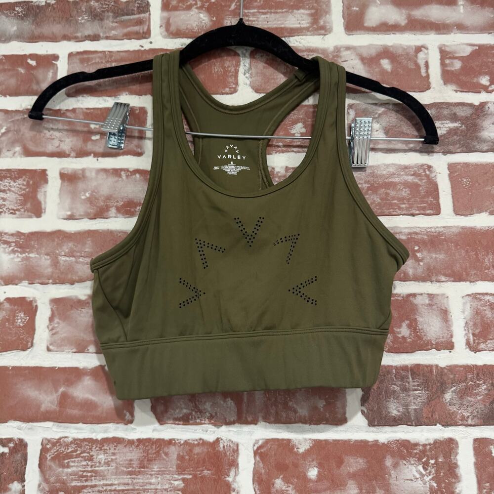 Varley Kellam Sports Bra Olive Green Let’s Move Workout Yoga Activewear S